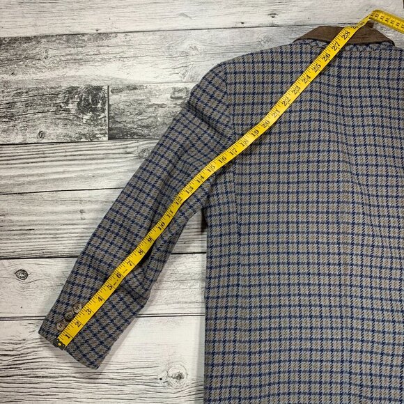 Vintage Lizsport Wool Blend Plaid Tweed Blazer - Picture 14 of 15